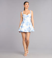 Presley Floral Satin A-Line Mini Dress