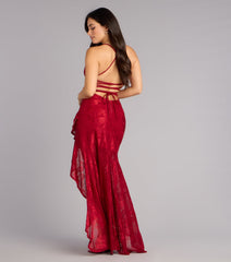 Kaia Square Halter Slit Formal Dress