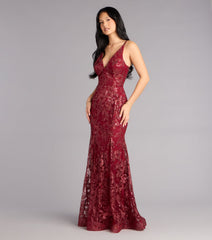 Myra Glitter Sequin Floral Mesh Mermaid Dress