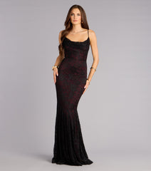 Ellianna Lace Cowl Neck Mermaid Dress
