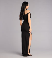 Alianna Crepe High Slit Formal Dress