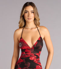 Mael Floral Rhinestone Mermaid Formal Dress