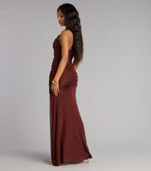 Letina Metallic Knit Mermaid Formal Dress