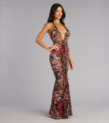 Aubrey Lace Halter Mermaid Formal Dress