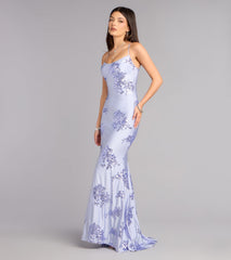Marissa Sequin Lace-Up Formal Dress
