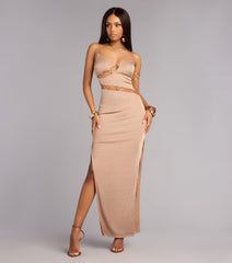 Indy Lurex Hoop Slit Formal Dress
