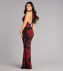 Hollie Floral Halter Mermaid Formal Dress