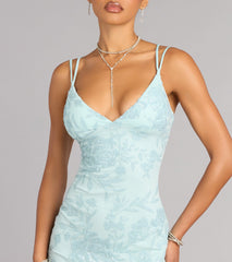 Carla Sequin Lace-Up Formal Dress