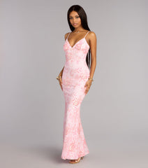 Elsie Sequin Lace-Up Formal Dress