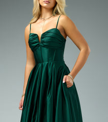 Roxanne Satin A-Line Ball Gown