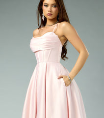 Kayce Satin Corset Lace-Up Ball Gown