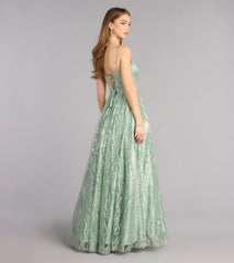 Ivy Glitter Sequin Lace-Up Ball Gown