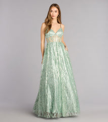 Ivy Glitter Sequin Lace-Up Ball Gown