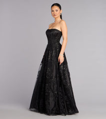Summer Satin Glitter Corset Ball Gown