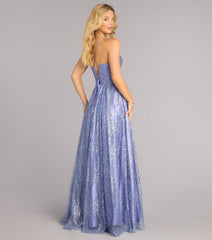 Cecelia Glitter Sequin A-Line Ball Gown