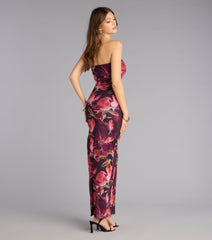 Sultry Floral Mesh Maxi Dress