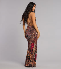 Untamed Beauty Floral Halter Maxi Dress