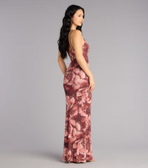 Rosé Nights Floral Halter Maxi Dress