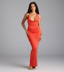 Center Of It All Cowl Neck Maxi Dress