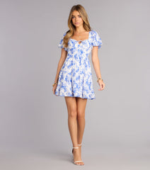 Picnic Plans Floral Puff Sleeve Dress