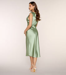 Candlelit Plans Satin Midi Dress