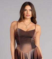 Effortless Beauty Abstract Print Mesh Skater Dress