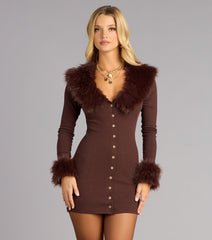Luxe Moments Removable Faux Fur Mini Dress