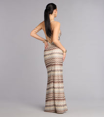 Sunset Plans Chevron Crochet Maxi Dress