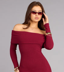 Soft Spoken Confidence Rib Knit Mini Dress