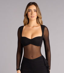 Nothing To Hide Mesh Sweetheart Mini Dress