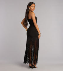 Bold Moves Fringe Bandage Maxi Dress