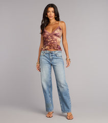 Wild at Heart Lace Trim Mesh Crop Top