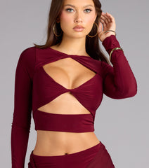 Sharp Attitude Cutout Long Sleeve Crop Top
