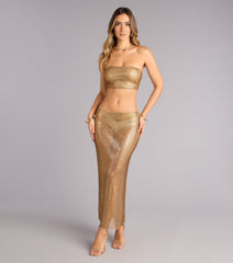 Glow Getter Rhinestone Lace-Up Tube Top