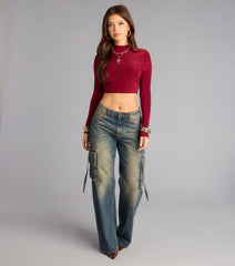 Late Night Layers Open Back Crop Top
