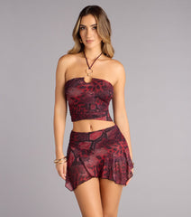 Wild Crush Hoop Halter Crop Top