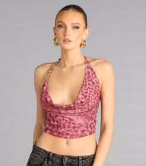 Spice Play Cheetah Mesh Crop Top