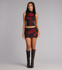 Chic Romance Rose Crop Top
