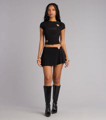 Play It Cute Heart Cutout Baby Tee