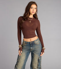 Low-Key Chic Sheer Mesh Long Sleeve Top