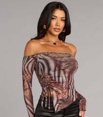 Artful Energy Off-The-Shoulder Crop Top