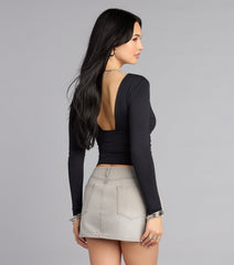 Serve It Up Long Sleeve Crop Top