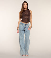 Hint Of Sparkle Sheer Knit Tank Top