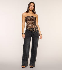 Fierce Energy Leopard Mesh Tube Top