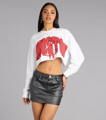 Ultra Game NBA Houston Rockets Crop Sweatshirt