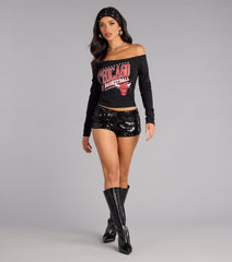 Ultra Game NBA Chicago Bulls Off-The-Shoulder Top