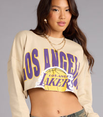 Ultra Game NBA Los Angeles Lakers Crop Sweatshirt