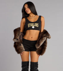 Ultra Game NFL Pittsburgh Steelers Crop Tank Top