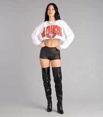 Ultra Game NFL San Francisco 49ers Crop Sweatshirt
