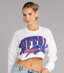 Ultra Game NFL Buffalo Bills Crop Sweatshirt